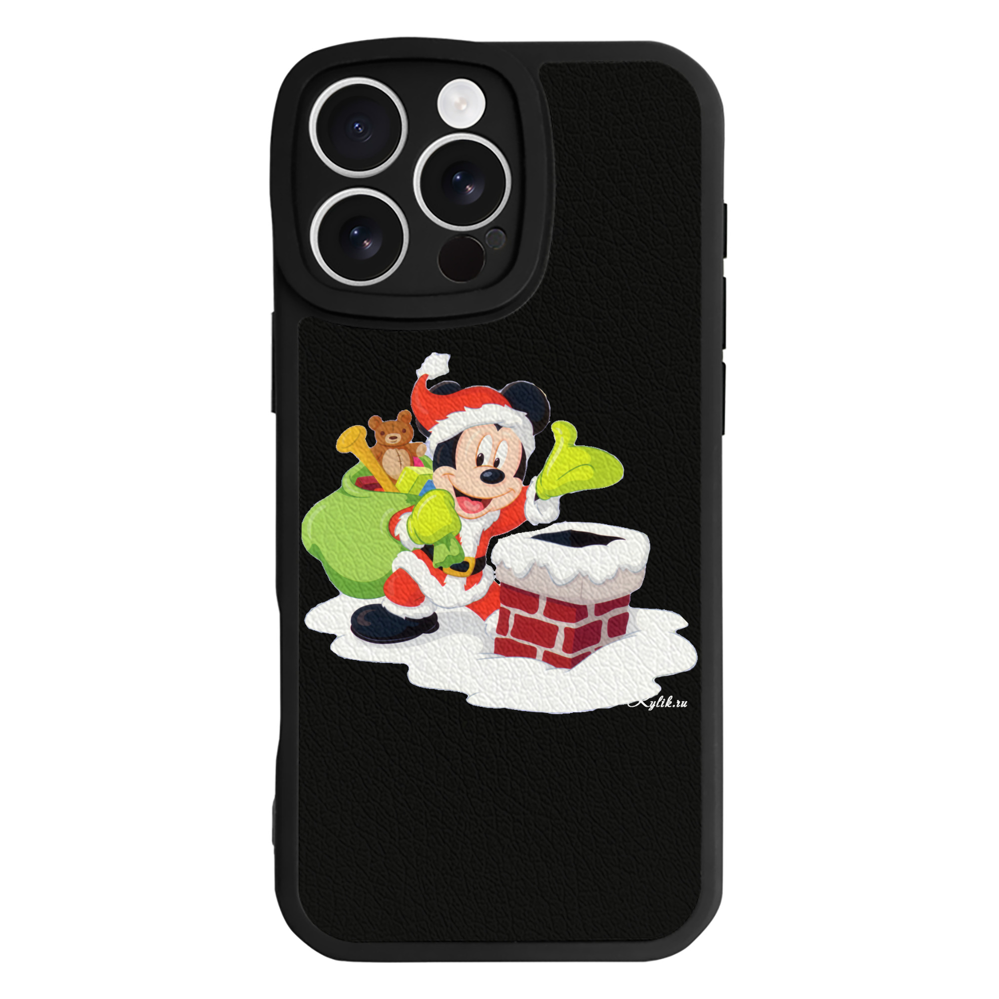 （画像用） ミッキーマウス Mickey Mouse 【iPhone 16シリーズ対応】シリコンスマホケース（レザー調） 材質：シリコン